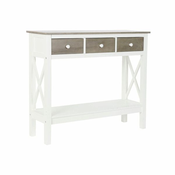 Console DKD Home Decor S3022705 White Grey Poplar 100 x 32 x 85 cm Sale