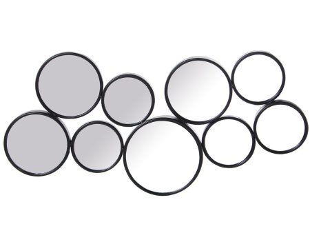 Wall mirror Alexandra House Living Black Metal Circles 7 x 87 x 47 cm Circular Online Hot Sale