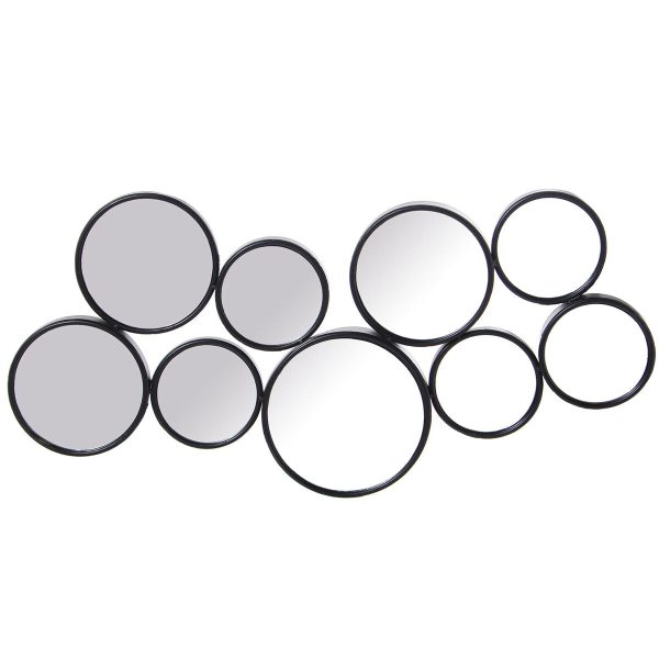 Wall mirror Alexandra House Living Black Metal Circles 7 x 87 x 47 cm Circular Online Hot Sale