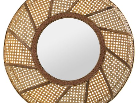 Wall mirror Alexandra House Living Natural Natural Fibre 8 x 55 x 55 cm Circular Online Sale