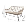 Garden sofa Ariki 121 x 62 x 76 cm synthetic rattan Steel Graphite For Cheap