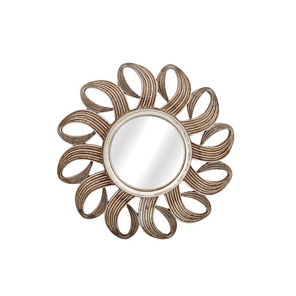 Wall mirror Romimex Silver Resin 32 x 32 x 3 cm Circular Cheap