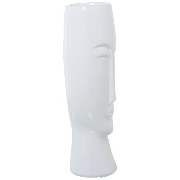 Vase Alexandra House Living White Ceramic Shiny Face 16 x 15 x 47 cm Cheap