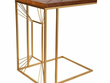 Corner table Alexandra House Living Gold Natural 35 x 55 x 45 cm Online Sale