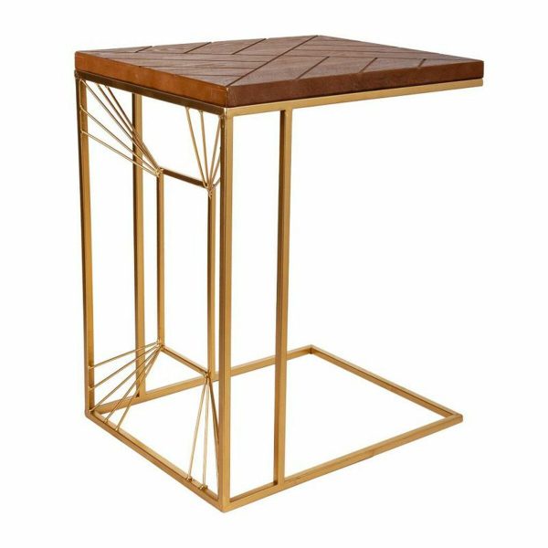 Corner table Alexandra House Living Gold Natural 35 x 55 x 45 cm Online Sale