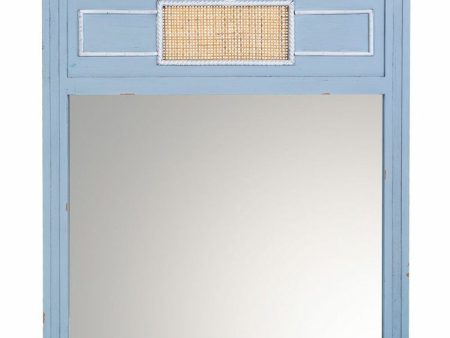 Wall mirror Alexandra House Living Blue 3 x 76 x 70 cm Rectangular For Sale