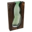 Vase Romimex Brown Green Wood Glass 18 x 32 x 6 cm For Discount