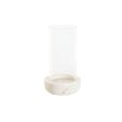 Candleholder Home ESPRIT White Natural Crystal Marble 10 x 10 x 18 cm Hot on Sale