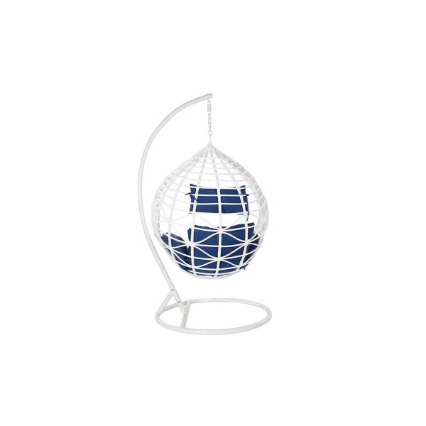 Hanging garden armchair DKD Home Decor Navy Blue White Aluminium synthetic rattan 90 x 70 x 110 cm (107 x 107 x 198 cm) Sale