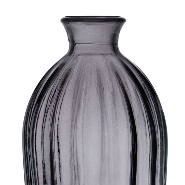 Vase Grey recycled glass 12 x 12 x 29 cm For Discount