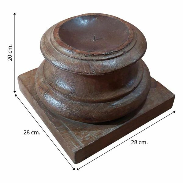 Candle Holder Alexandra House Living Brown Acacia Mango wood 28 x 20 x 28 cm Discount