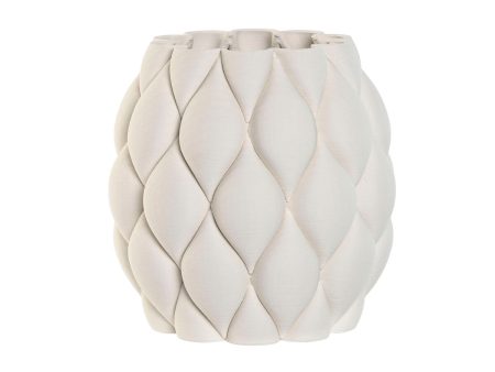 Vase Home ESPRIT White Ceramic Stoneware Modern 23 x 23 x 25 cm For Sale