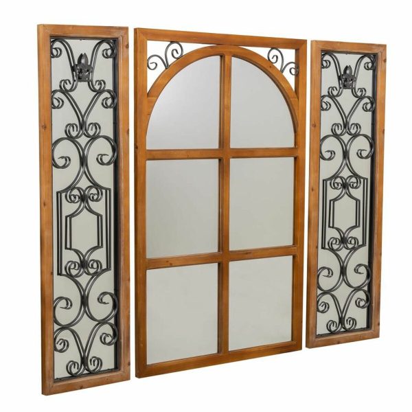 Wall mirror Alexandra House Living Natural Glass Fir wood 3 x 127 x 76 cm Online Hot Sale