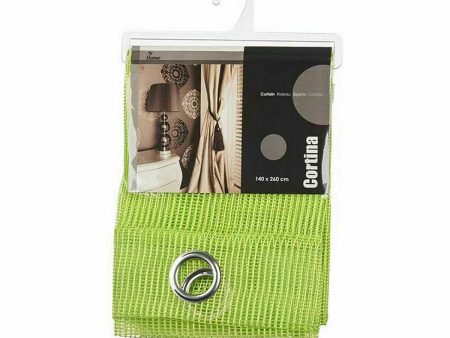 Curtain 140 x 260 cm Grille Green (6 Units) For Cheap