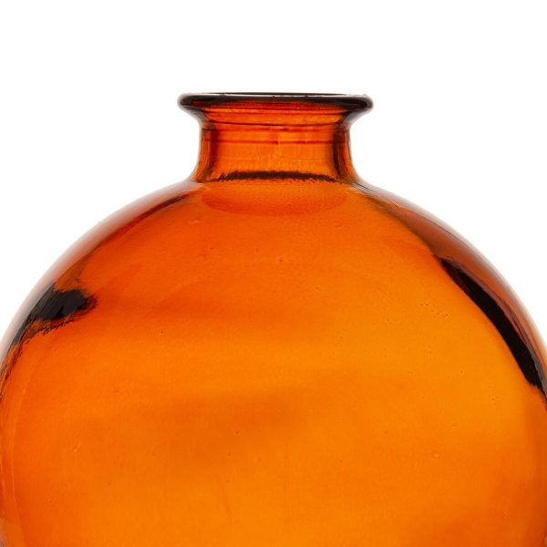 Vase Amber recycled glass 16 x 16 x 18 cm Supply