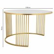 Centre Table Alexandra House Living Gold Iron Mirror MDF Wood 80 x 48 x 80 cm For Sale