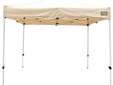 Gazebo Aktive Foldable Adjustable height Steel Polyester 420D Oxford Cream 300 x 320 x 300 cm Fashion