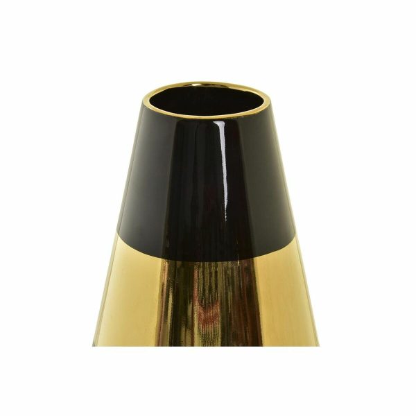 Vase DKD Home Decor Porcelain Golden Bicoloured Modern (19 x 19 x 35 cm) on Sale