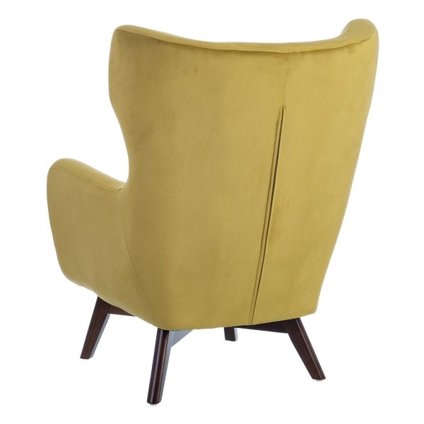 Armchair 75 x 83 x 103 cm Synthetic Fabric Wood Mustard For Sale