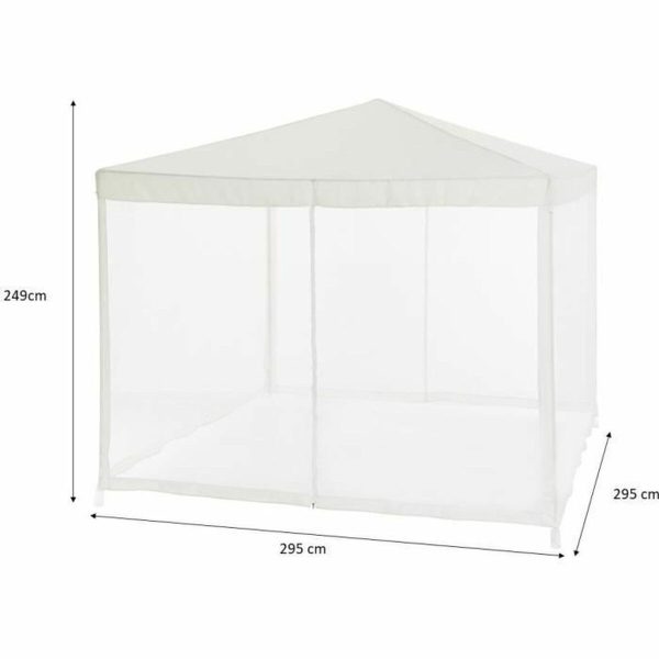 Gazebo 140 Steel 100 % polyester 3 x 3 m White Online Hot Sale