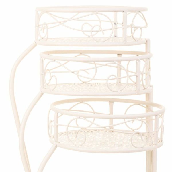 Flower Pot Stand Alexandra House Living White Metal Iron 34 x 76 x 40 cm Online