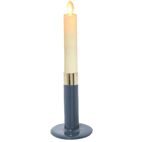 Candleholder Alexandra House Living Blue Golden Metal 7 x 12 x 7 cm Enamelled Metal Online