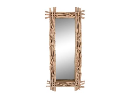 Wall mirror Home ESPRIT Natural Bali 70 x 10 x 150 cm Sale