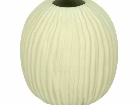 Vase Green Dolomite 15 x 18 x 15 cm (6 Units) Sphere Stripes For Cheap