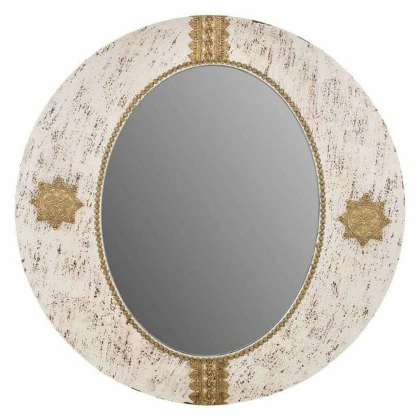 Wall mirror Alexandra House Living Golden 1 x 80 x 80 cm Circle Online Hot Sale