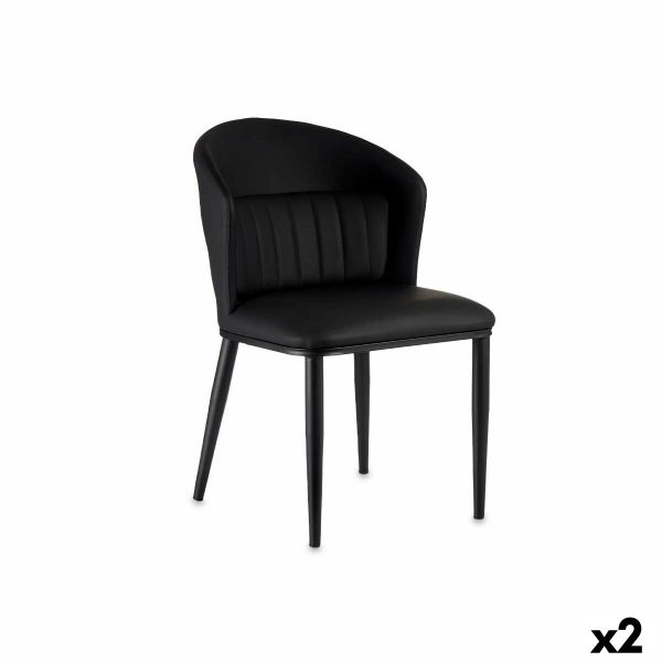 Armchair Circular Black Steel 51 x 83,5 x 54 cm (2 Units) Hot on Sale