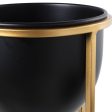 Planter Alexandra House Living Black Golden Metal 21 x 21 x 66 cm With support Cheap