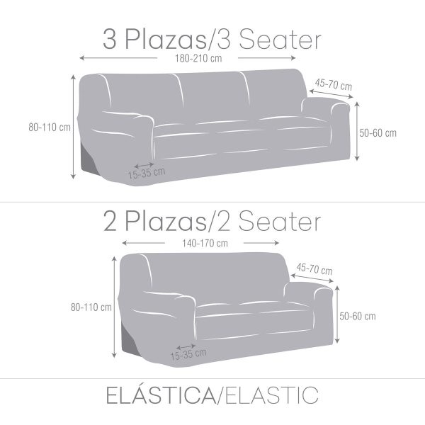 Sofa cover set Eysa ULISES Celeste 2 Pieces on Sale