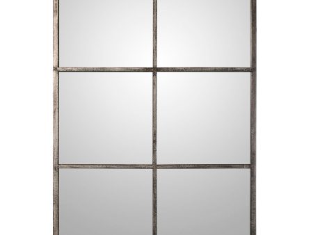 Wall mirror Alexandra House Living Black Silver Metal Window 9 x 114 x 79 cm Discount