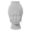 Vase Alexandra House Living White Ceramic African Woman 18 x 18 x 29 cm For Cheap