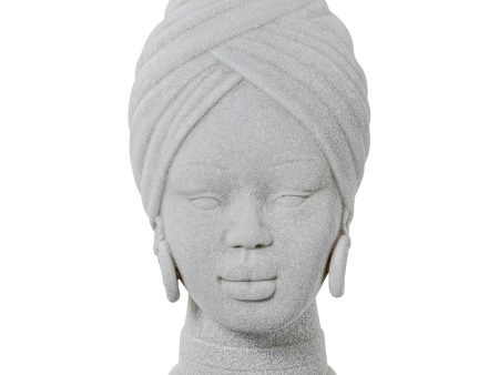 Vase Alexandra House Living White Ceramic African Woman 18 x 18 x 29 cm For Cheap