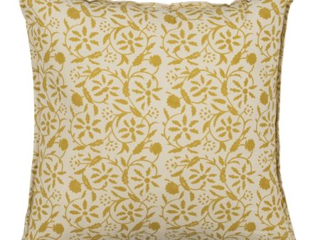 Cushion Cotton Beige Mustard 50 x 50 cm Cheap