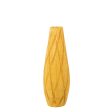 Vase Alexandra House Living Yellow Ceramic Rhombus 17 x 18 x 56 cm For Discount