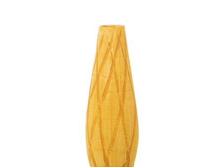 Vase Alexandra House Living Yellow Ceramic Rhombus 17 x 18 x 56 cm For Discount