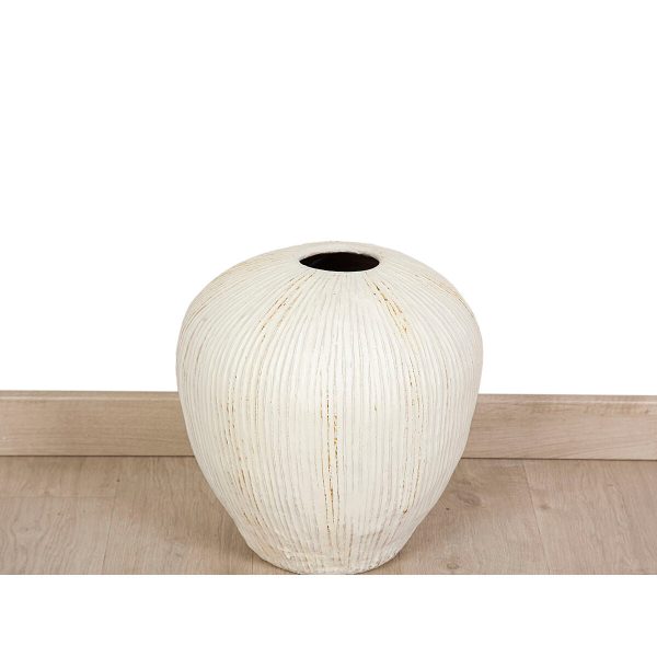 Vase Romimex Beige Terracotta 40 x 40 x 40 cm For Sale