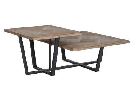 Centre Table Home ESPRIT Black Natural Metal Fir wood 118 x 78 x 45 cm For Sale