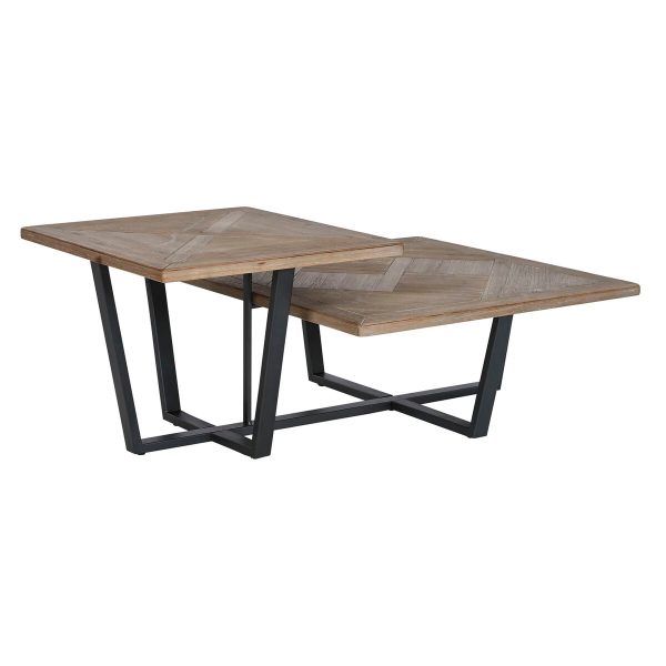 Centre Table Home ESPRIT Black Natural Metal Fir wood 118 x 78 x 45 cm For Sale