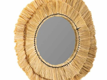 Wall mirror Alexandra House Living Natural 57 x 6 x 57 cm Circle For Discount