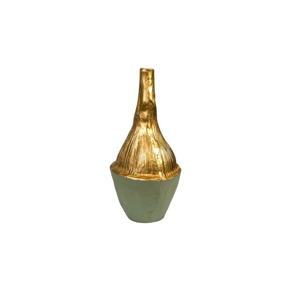 Vase Romimex Green Golden Aluminium 18 x 36 x 17 cm Cheap