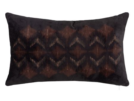 Cushion Brown Black Velvet 50 x 30 cm Online