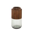 Vase Alexandra House Living Natural Wood Glass 15 x 30 x 15 cm on Sale