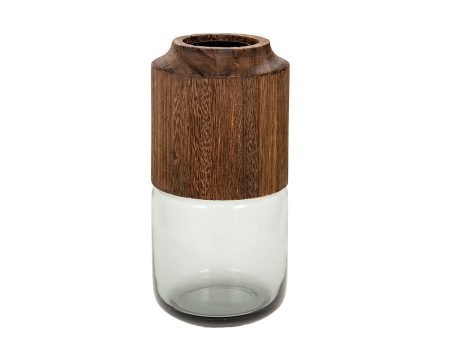 Vase Alexandra House Living Natural Wood Glass 15 x 30 x 15 cm on Sale