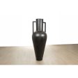 Vase Romimex Black Ceramic Streched 60 x 165 x 60 cm With handles For Sale