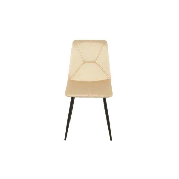 Chair Romimex Beige Velvet Metal 45 x 89 x 55 cm For Sale