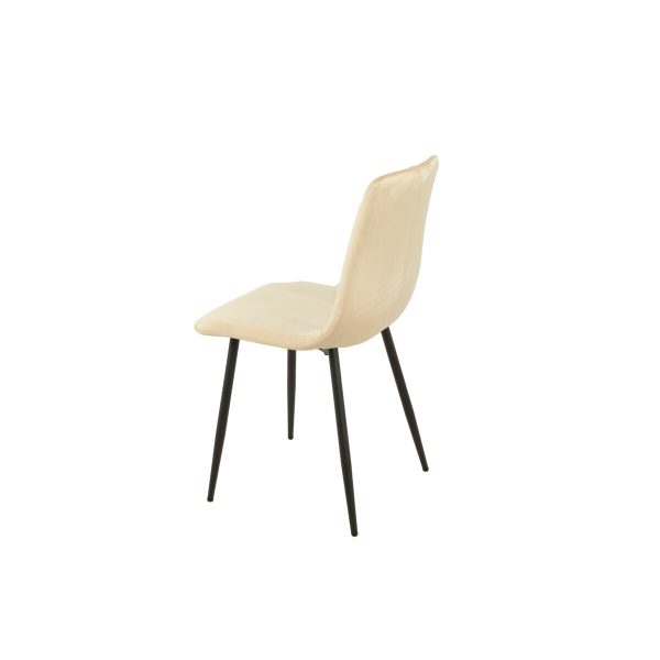 Chair Romimex Beige Velvet Metal 45 x 89 x 55 cm For Sale