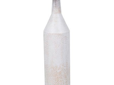 Vase White Iron 15 x 15 x 60,5 cm Fashion